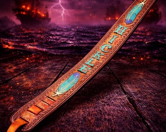 Custom Leather Guitar Strap, Handcrafted Full-Grain Leather, Personalized Musician Gift