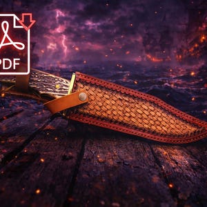 PDF Digital Leather Pattern – Bowie Knife Sheath – Hand-Cut Leatherwork – Pattern Only