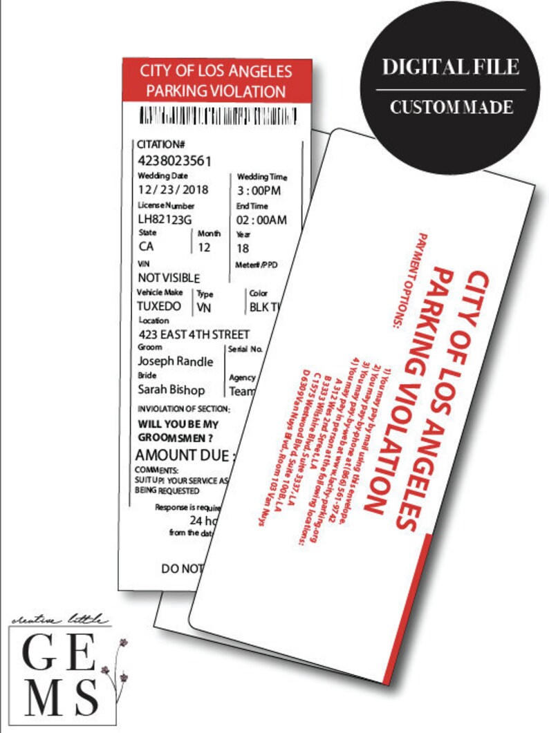 City Of Los Angeles Parking Violation >> Groomsman Parking Ticket Prank City Of Los Angeles Parking Violation >> Groomsman Parking Ticket Prank
