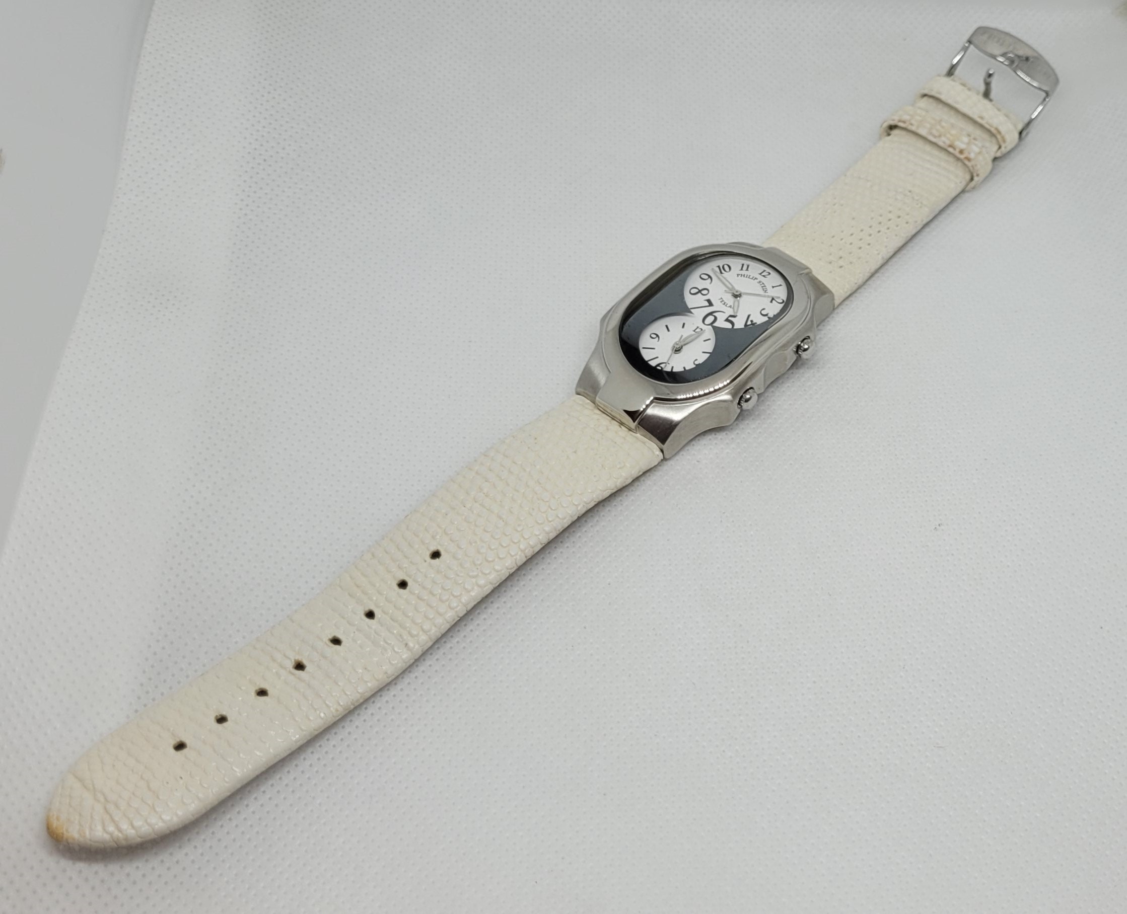 Philip Stein Silver Watch with White Strap $_57.JPG?set_id=880000500F main image 4