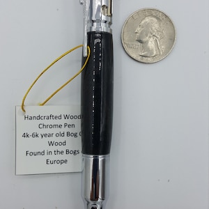 Handmade Exotic Wooden Pen Chrome Ancient Bog Wood  Bullet Cartridge