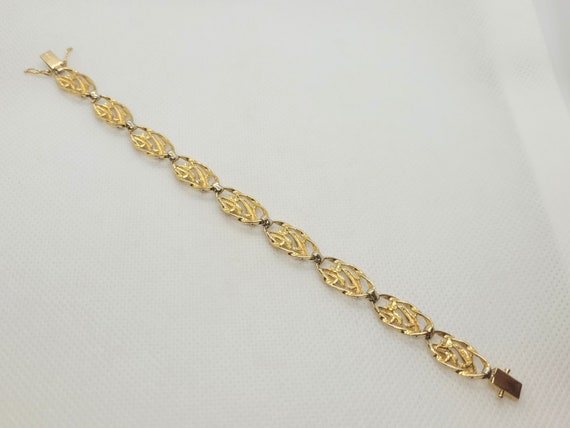 14kt Two Tone Gold Dolphin Bracelet, 6.5 Inches, … - image 3