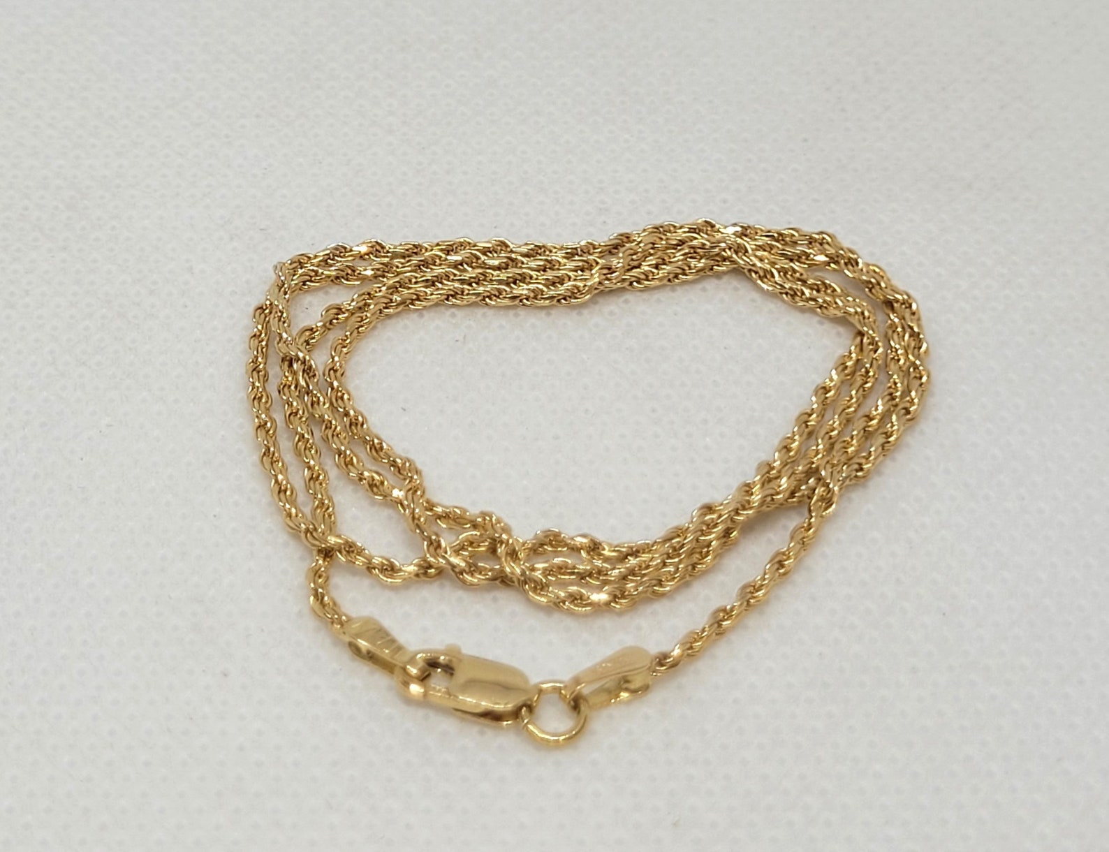 18 Inch Rope 14kt Yellow Gold 18 Inch Rope Chain 1.3mm Wide Milros Design 4gr ...