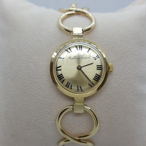 Ladies 18kt Yellow Gold Mathey-Tissot Watch, 18kt Yellow Gold 25mm Case, #3560625, Manual, 1960s, 14kt Yellow Gold Bracelet, 7.25 Plus Inch