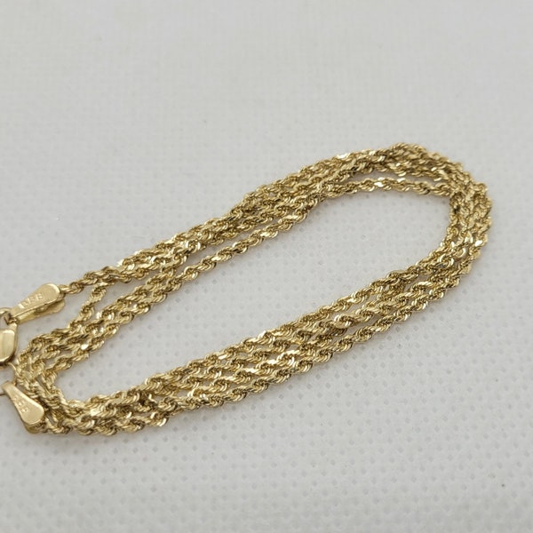 14kt Gold Rope Chain, 20 Inch Length, 1.6mm, 4.8 Grams, Bailey Banks Biddle