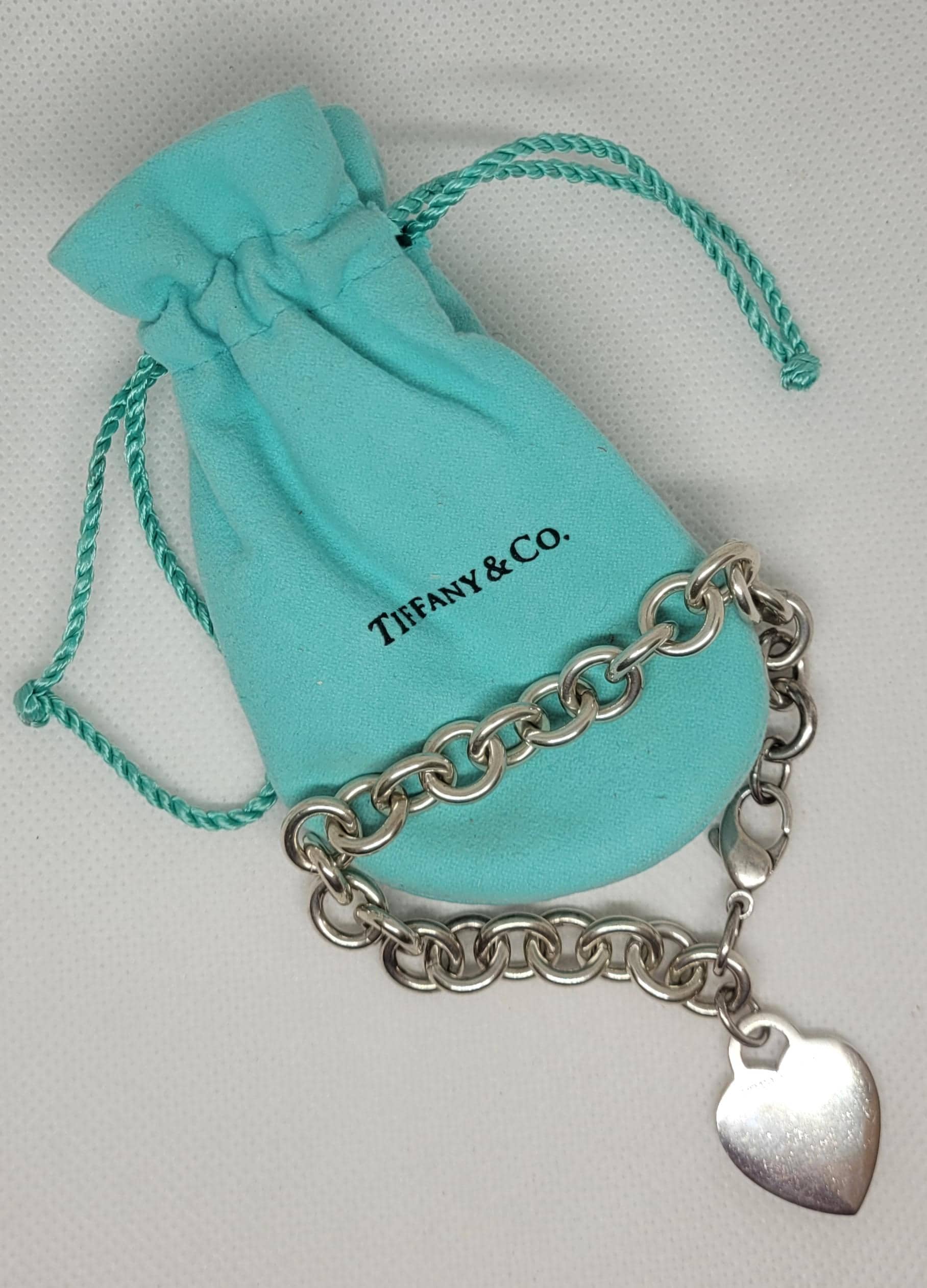 Tiffany & Co. Sterling Silver Heart Pendant Bracelet, 7.5in - Etsy