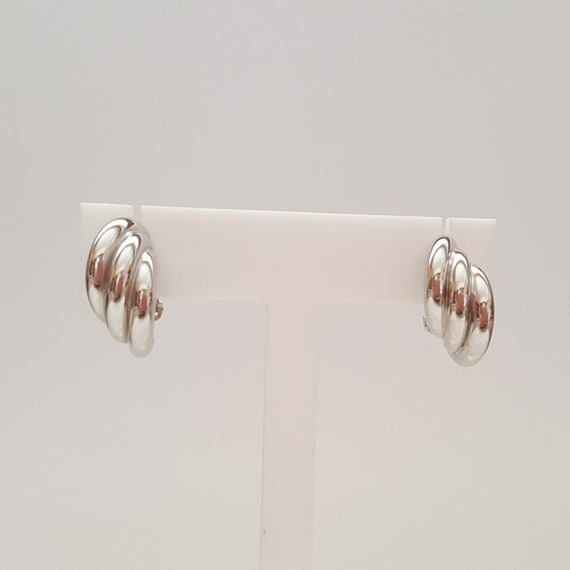 18kt White Gold Triple Hoop Earrings, Like New Co… - image 1