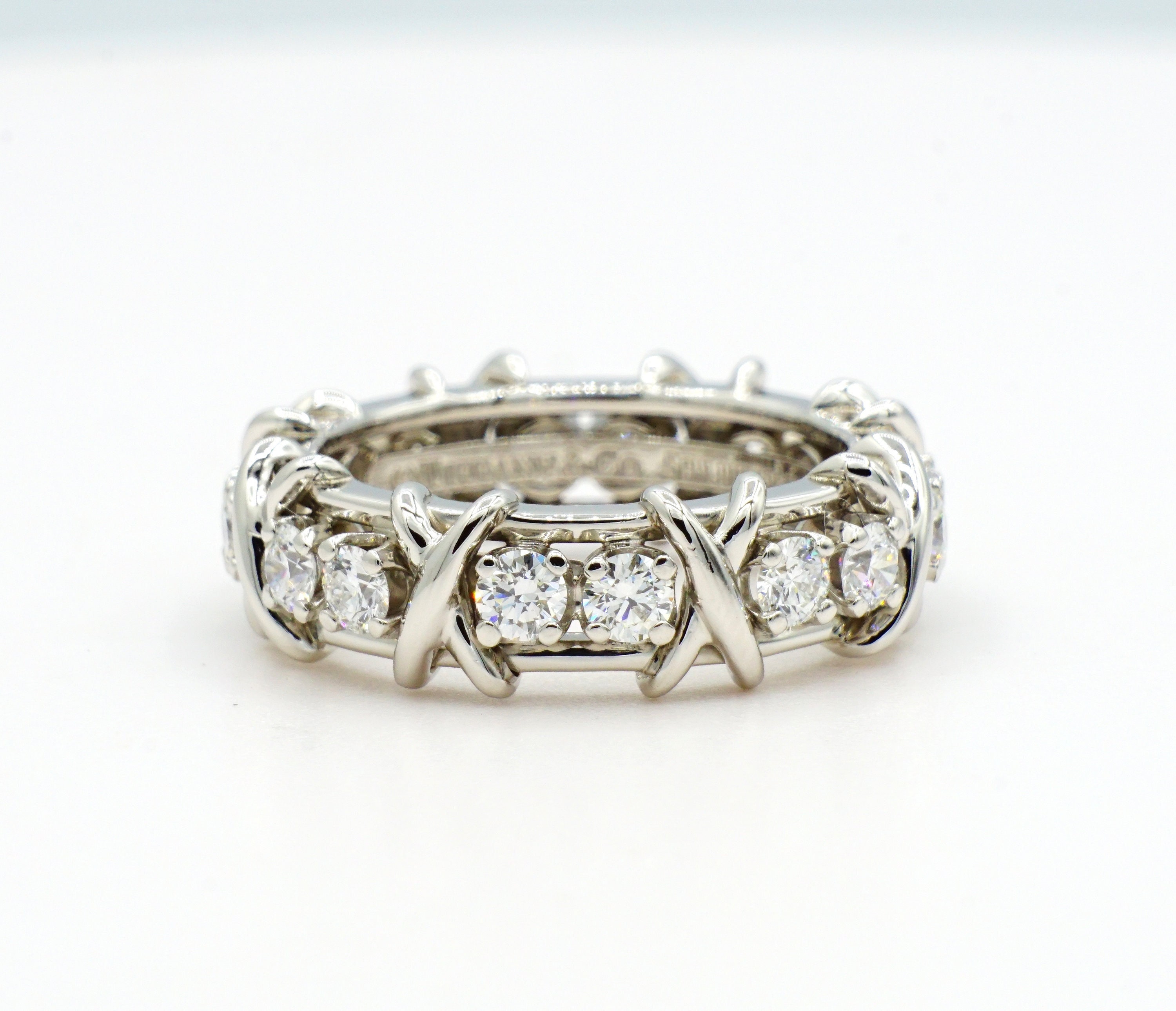 Pre-Loved Jewelry Tiffany Schlumberger Rope 2 Row Diamond Ring $6300 NEW  3037 - Blue Chip Jewelry