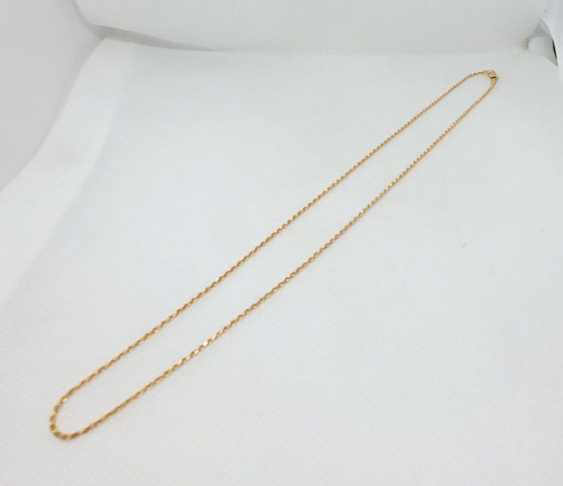 18 Inch Rope 14kt Yellow Gold 18 Inch Rope Chain 1.3mm Wide Milros Design 4gr ...
