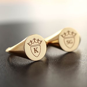 Custom Initial Signet Ring, Personalized Signet Ring, Custom Signet Ring, Initial Signet Ring Gold, Monogram Signet Ring, Letter Ring, Rings