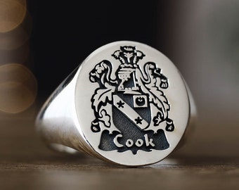 Coat of Arms Signet Ring, Family Crest Rings, Family Crest Signet Ring, Custom Signet Ring, Crest Ring, Family Rings, Mens Signet Ring, Ring