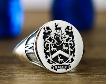 Custom Family Crest Rings, Family Crest Rings, Family Crest Signet Ring, Family Rings, Mens Pinky Rings, Crest Ring, Mens Signet Ring, Rings