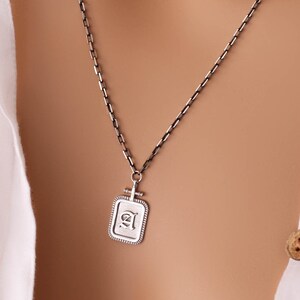 Collar colgante inicial, Collar de letras, Collar colgante de letras, Collar inicial personalizado, Collar inicial de plata, Collar inicial grande
