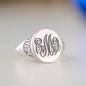 Monogram Ring, Initial Signet Ring, Monogram Signet Ring, Signet Ring, Engraved Signet Ring, Monogram Jewelry, Womens Signet Rings, Signet