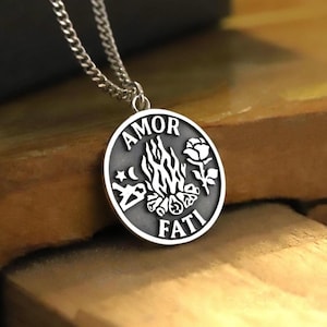 Silber Amor Fati Halskette, Amor Fati Halskette, Liebe des Schicksals Halskette, Amor Fati Kette Halskette, Amor Fati Symbol Halskette, AmorFati Halskette