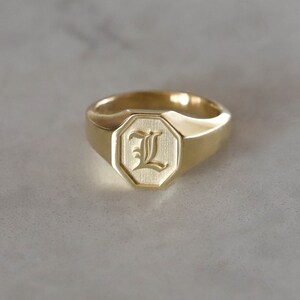Letter Rings Gold Initial Signet Ring Gold Gold Signet Ring - Etsy