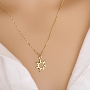 Gold Sun Necklace, Sunshine Necklace, Sun Necklace, Dainty Sun Necklace, Sunburst Necklace, Dainty Necklaces, Simple Necklace, Gold Necklace