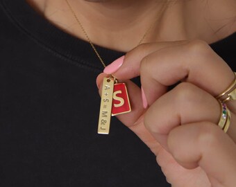 Goudstaafketting, aangepaste gepersonaliseerde moederketting, gepersonaliseerde naamketting, gepersonaliseerde gouden ketting, Moederdagcadeau voor moeder