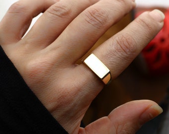 Gold Square Signet Ring, Gold Signet Ring, Womens Signet Rings, White Gold Signet Ring, Gold Signet Pinky Ring, Solid Gold Signet Ring, Ring
