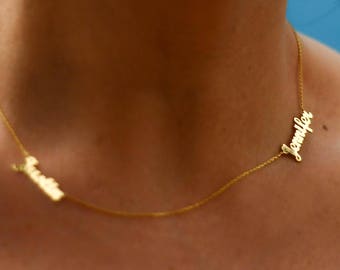 Two Name Necklace, Couples Necklace, His And Hers Necklace, Mother Child Necklace, Relationship Necklace, 2 Name Necklace, New Mom Jewelry