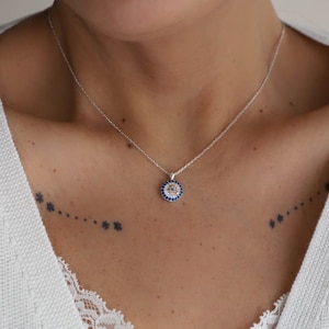 Diamond Evil Eye Necklace, Evil Eye Necklace, Nazar Necklace, Eye Necklace, Blue Eye Necklace, Evil Eye Necklace Silver, Eye Necklace Silver