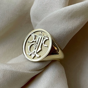 Custom engraved signet best sale ring