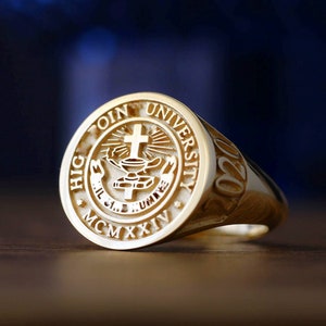 Custom Gold College Class Rings, Class Ring, Gold Graduation Rings, Custom Class Rings, School Rings, Graduation Rings, College Class Rings