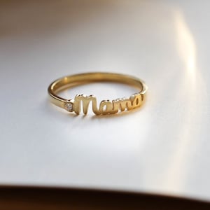 Gold Diamond Mama Ring, Mama Gold Ring, Mama Ring, Mothers Ring, Mom Ring, Ring Mama, Mama Ring Gold, Rings for Mum, Jewelry for a New Mom