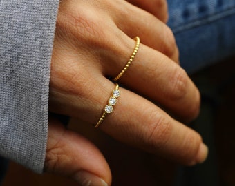 Thin Gold Diamond Ring, Gold Thin Rings, Dainty Gold Rings, Dainty Gold Diamond Ring, Simple Gold Diamond Ring, Dainty 14k Gold Rings, Rings