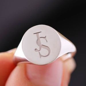 Custom Monogram Rings, Monogram Ring, Monogram Initial Ring, Sterling Silver Monogram Ring, Engraved Signet Ring, Monogram Signet Ring, Ring