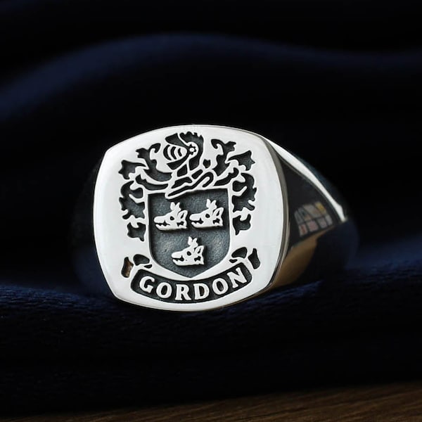 Silber Gravur Kissen Signet Ring, Custom Signet Ring, Herren Signet Ring, Heraldischer Ring, Silber Ring für Männer, Quadratischer Signet Ring, Herren Ring