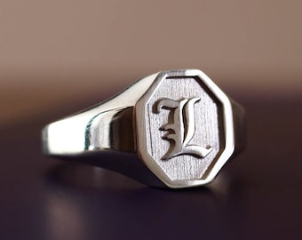 Silver Signet Ring, Initial Signet Ring, Pinky Signet Ring, Custom Signet Ring, Womens Signet Rings, Ladies Signet Ring, Rings for Women