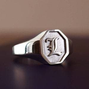 Silver Signet Ring, Initial Signet Ring, Pinky Signet Ring, Custom Signet Ring, Womens Signet Rings, Ladies Signet Ring, Rings for Women