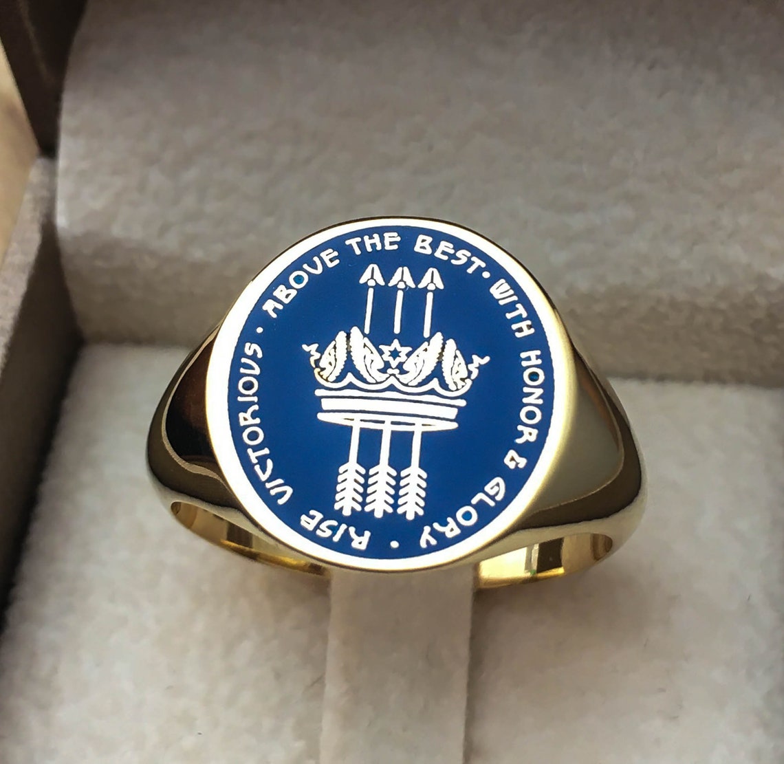 Custom Engraved Enamel Ring Custom Ring Mens Etsy