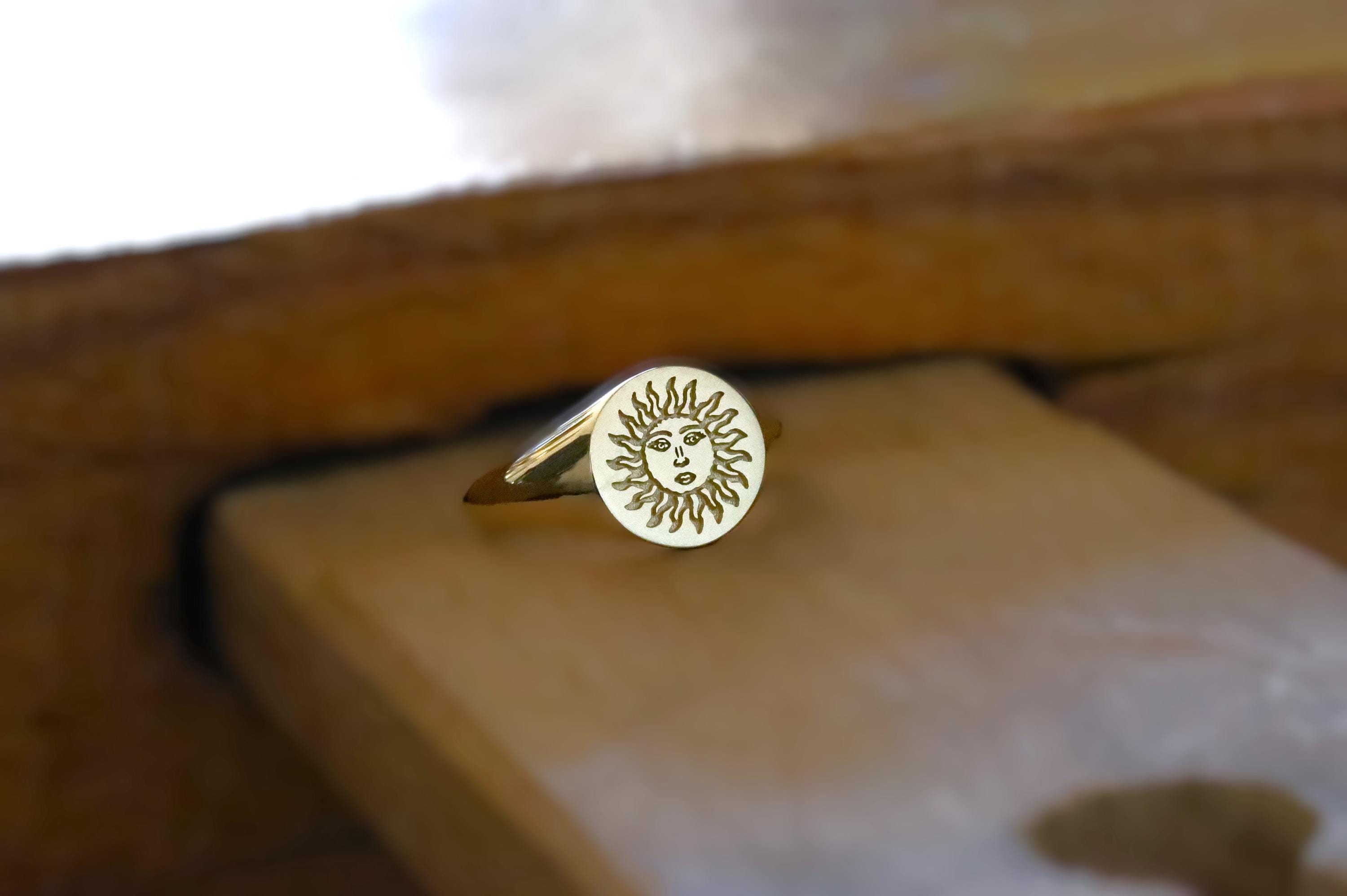 Sun Signet Ring, Sun Ring, 10k Sun Ring, Gold Sun Ring, Sun Sun Signet Ring, Sun Ring, 10k Sun Ring, Gold Sun Ring, Sun