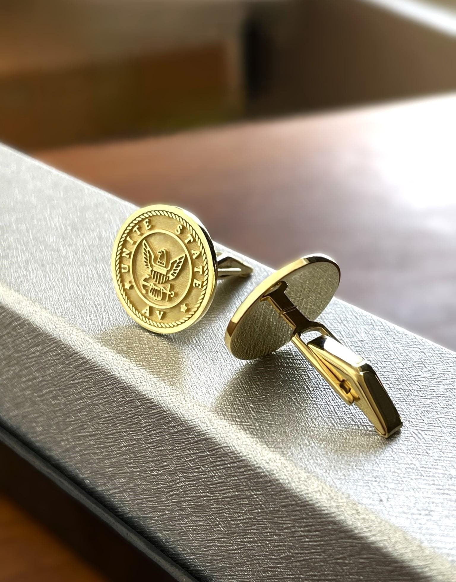 Custom Gold Cufflinks, Custom Cuff Links, Engraved Cufflinks, Custom Engraved Cufflinks, Engraved Gold Cufflinks, Silver Cufflinks Engraved