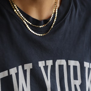 Simple Gold Necklace, Gold Layering Necklace, Solid Gold Chain Necklace, 14k Gold Chain Necklace, 14 k Gold Necklace, Delicate Gold Necklace
