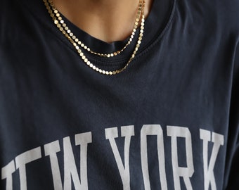 Simple Gold Necklace, Gold Layering Necklace, Solid Gold Chain Necklace, 14k Gold Chain Necklace, 14 k Gold Necklace, Delicate Gold Necklace