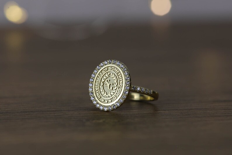 Solid Gold Diamond College Class Rings Women's Class - Etsy