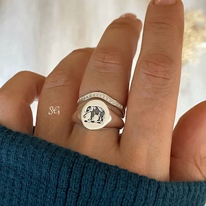 Elephant Ring, Silver Elephant Ring, Silver Signet Ring, Silver Boho Rings, Boho Ring, Sterling Silver Signet Ring, Spiritual Rings