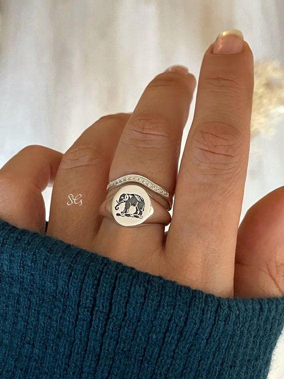 Gold Elephant Ring, Elephant Dainty Ring, Good Luck Gold Ring – Adina Stone  Jewelry