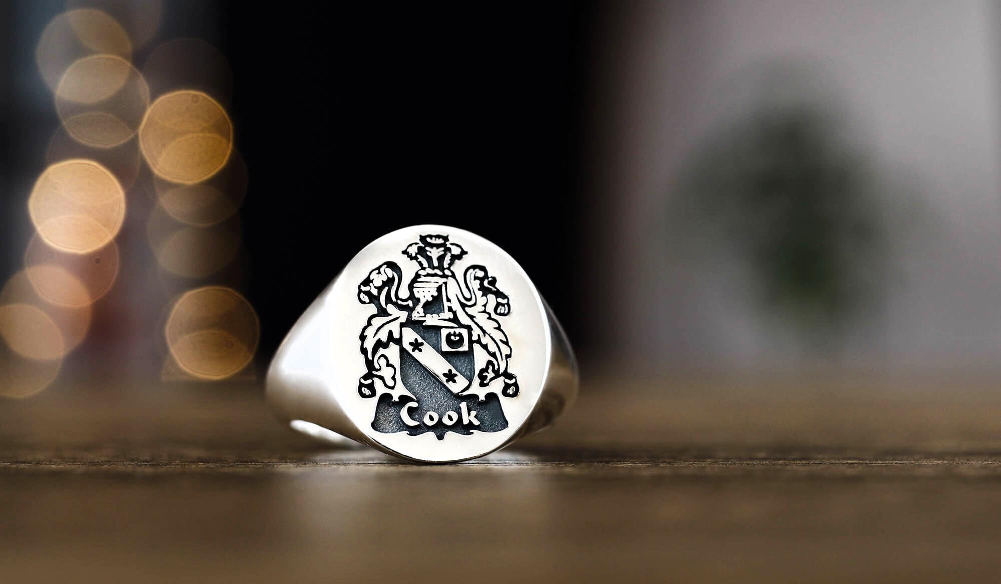 Coat of Arms Signet Ring, Family Crest Rings, Family Crest