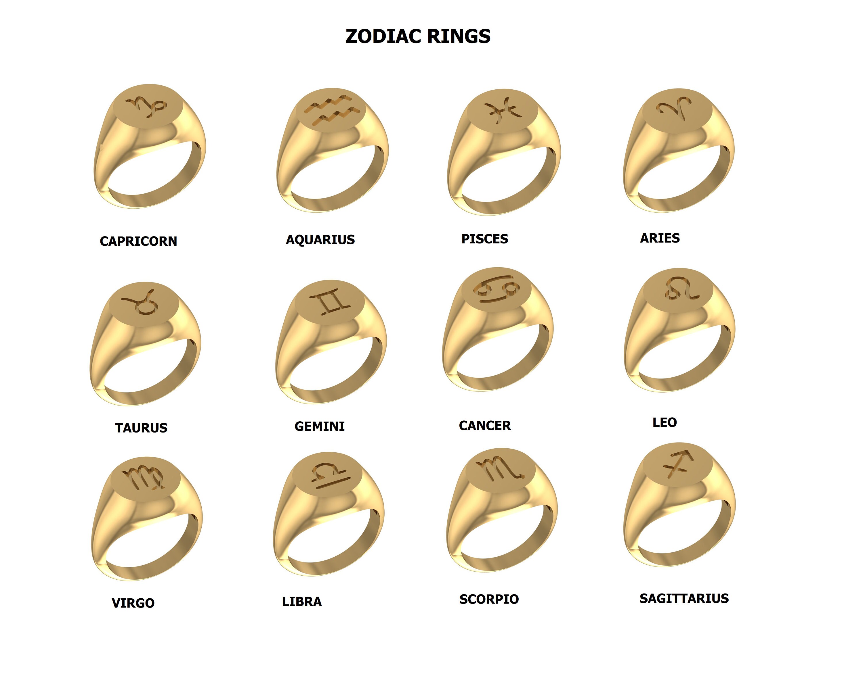 Selenichast Zodiac Sign Four-leaf Clover Adjustable Ring, Enamel  Constellation Ring, St Patrick's Day, Birthday Gift Ideas for Women