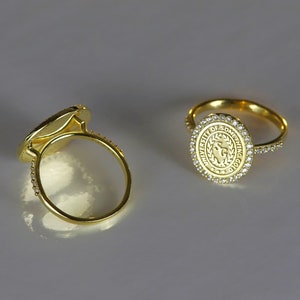 Gold Diamond Pave College Class Rings, Women's Class Ring, Gold ...