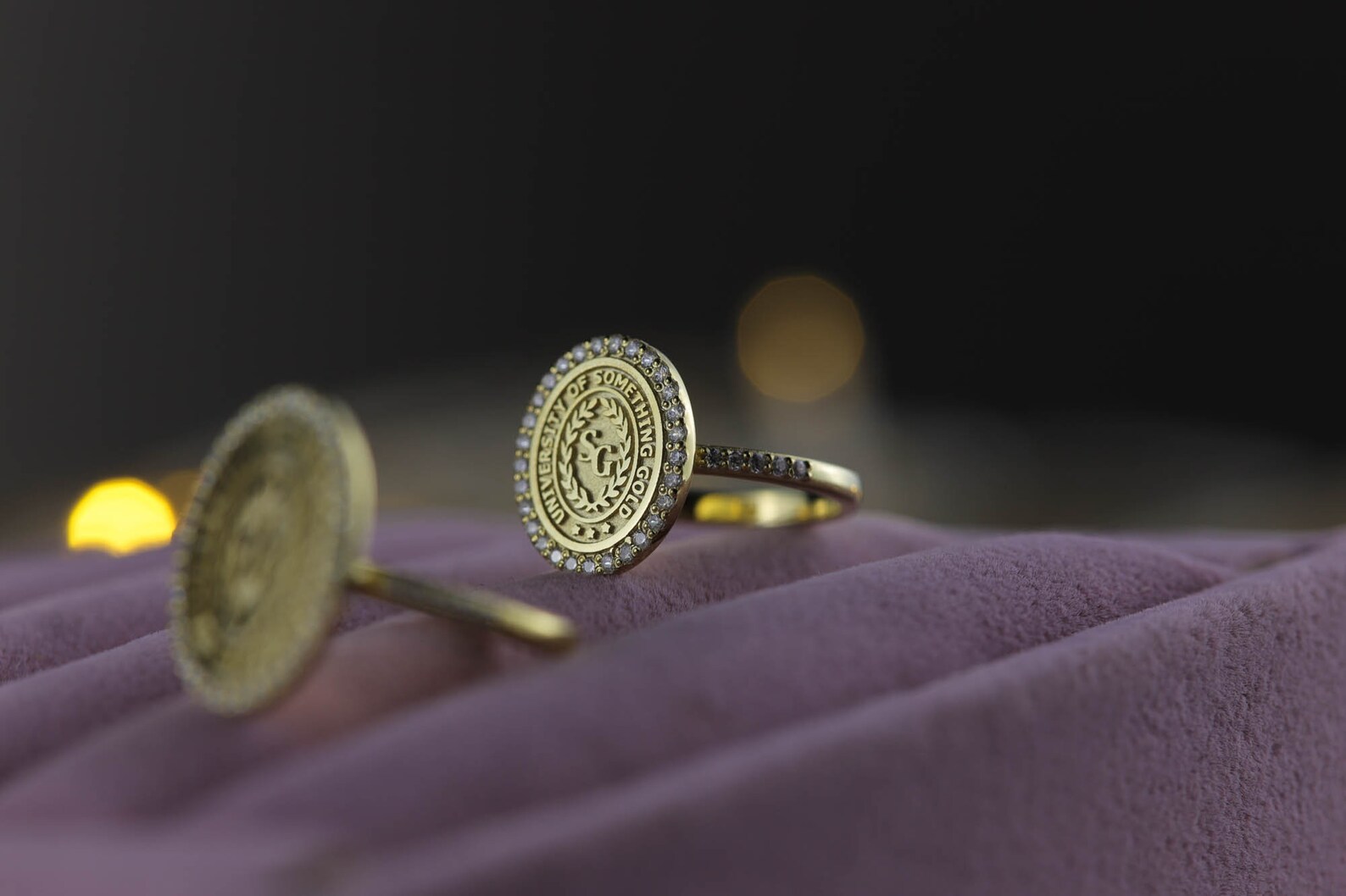 Solid Gold Diamond College Class Rings Women's Class - Etsy