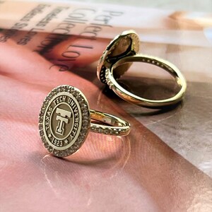 Gold Diamond Pave College Class Rings Women's Class Ring - Etsy