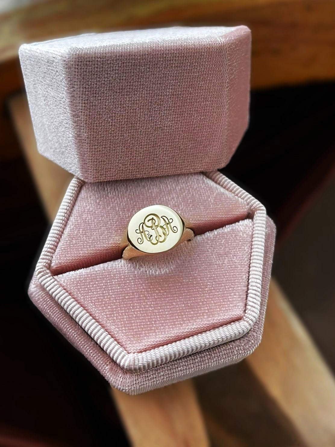Monogram rings etsy discount