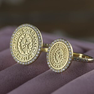 Gold Diamond Pave College Class Rings Women's Class Ring - Etsy