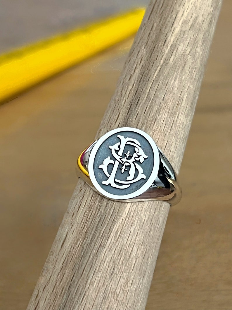 Custom Signet Ring, Engraved Signet Ring, Mens Silver Signet Ring, Personalized Signet Ring, Mens Signet Ring, Personalised Signet Ring image 4