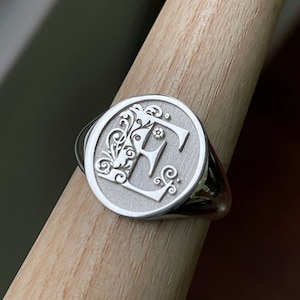 Anéis de letras, Anel inicial de prata, Anel de sinete personalizado, Anéis personalizados, Anel personalizado, Anel de sinete personalizado, Anel de sinete com monograma,